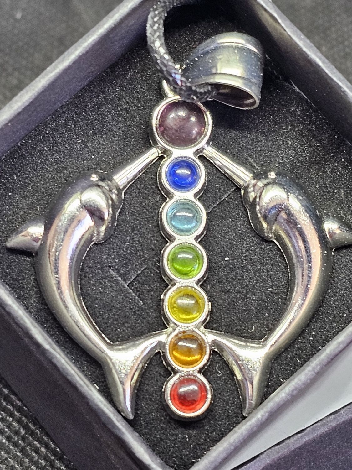 #19 925 dolphin chakra necklace