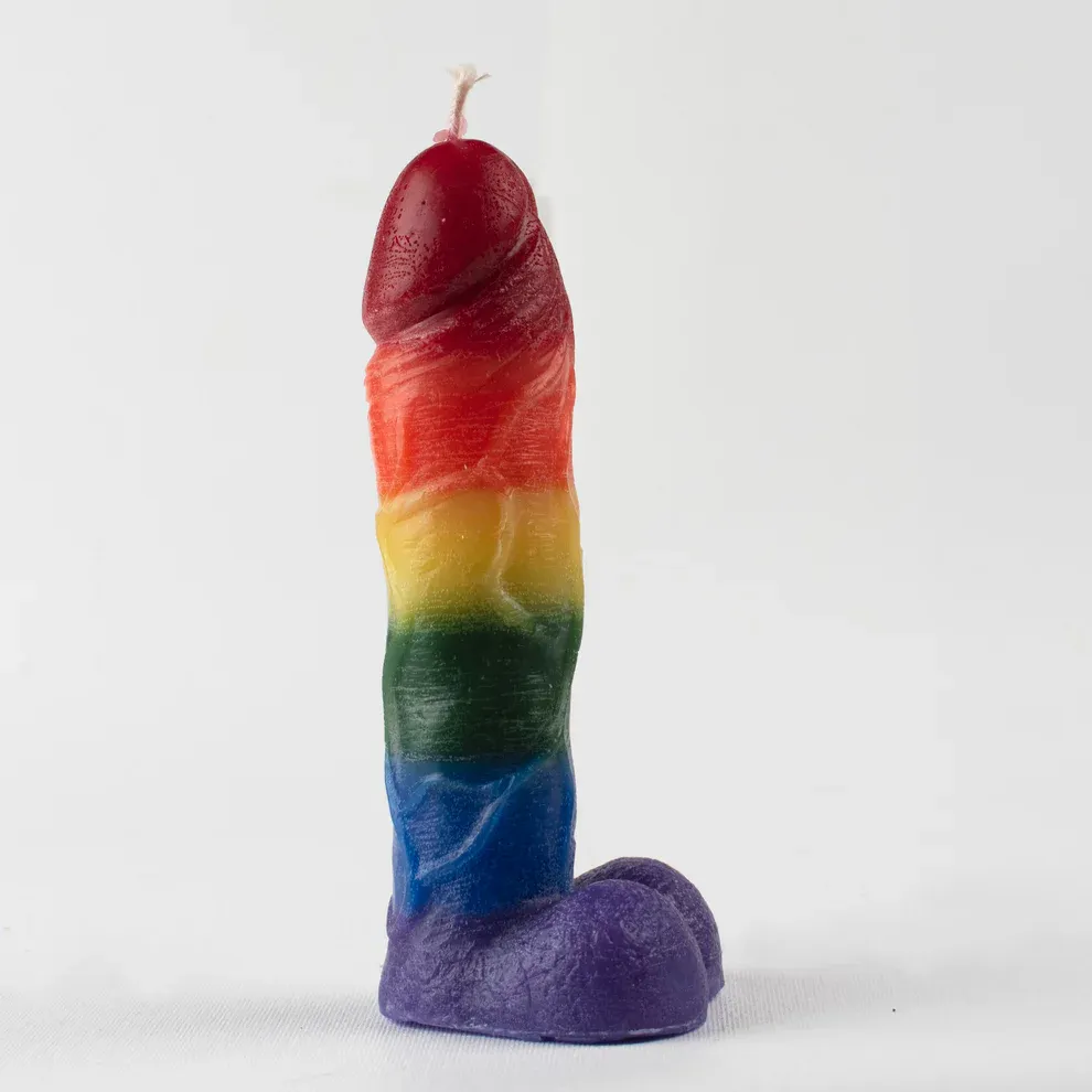 Rainbow Penis Candle, Color: Big Flamer