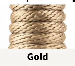 Synthetic Rope 15ft 5/16&quot;, Color: Gold