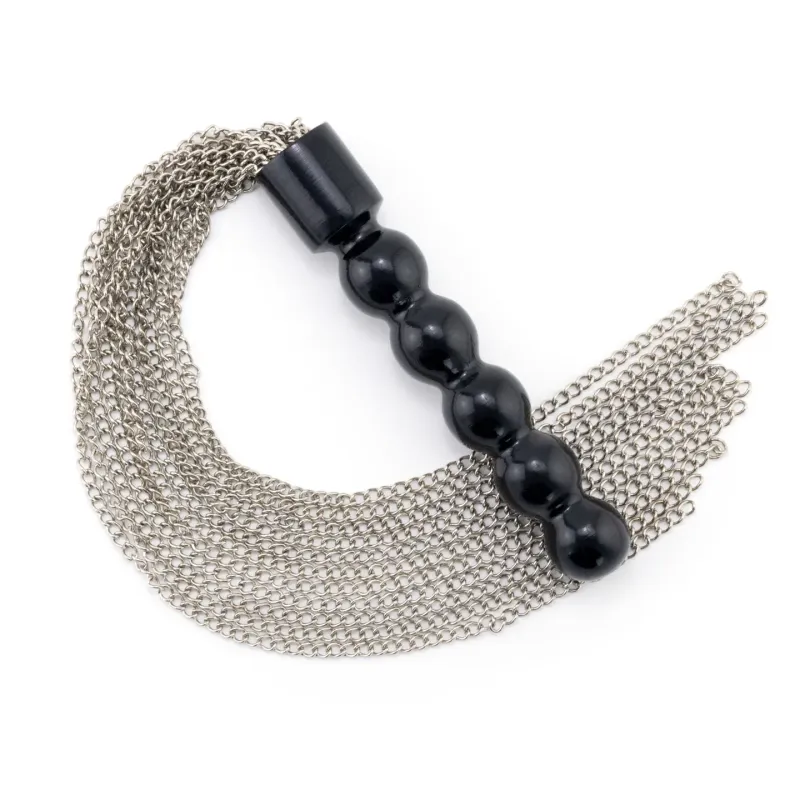 3212 Steel Tail Beads/Wooden Handle Flogger