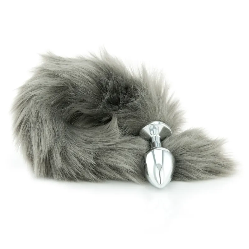 3245 Faux Fur Metal Butt Plug