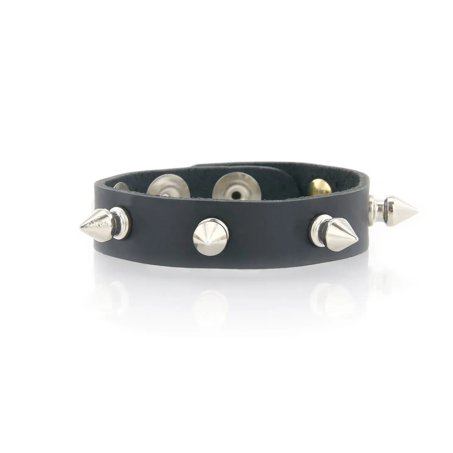 5025 Leather Cock Ring Spikes