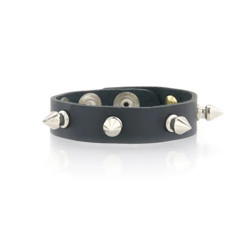 5025 Leather Cock Ring Spikes