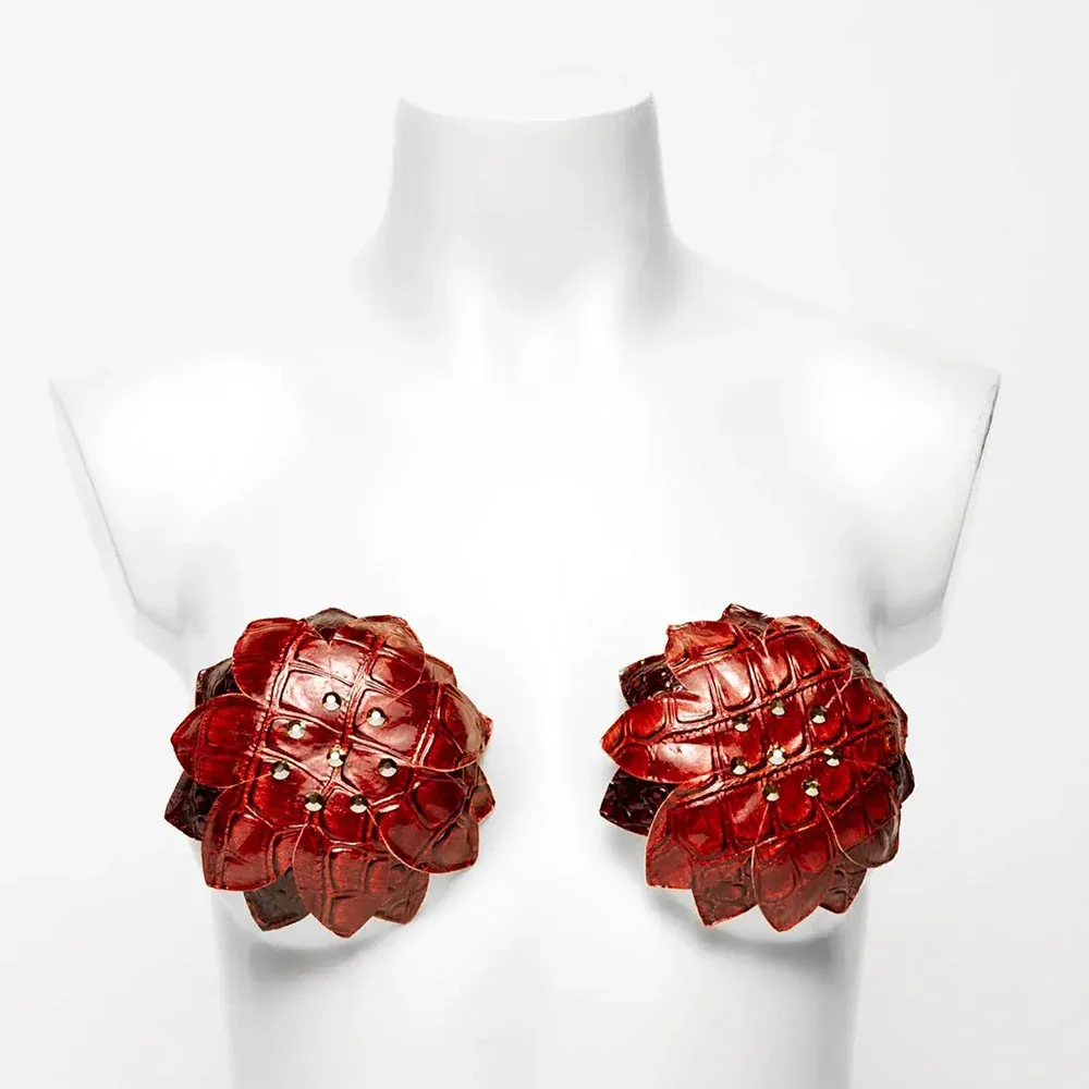 Top Tier Nipple Covers, Size: S/M 3.75&quot;, Color: Morocco