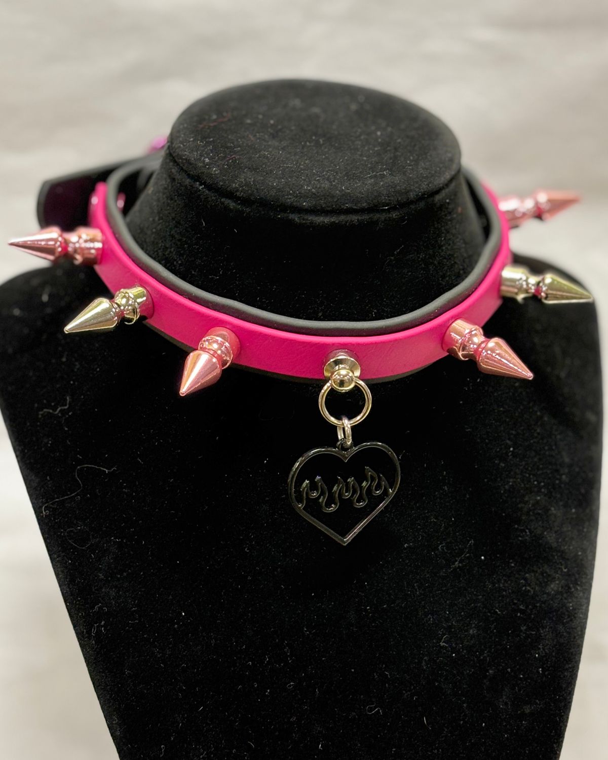 Pink Flame Lockable Biothane