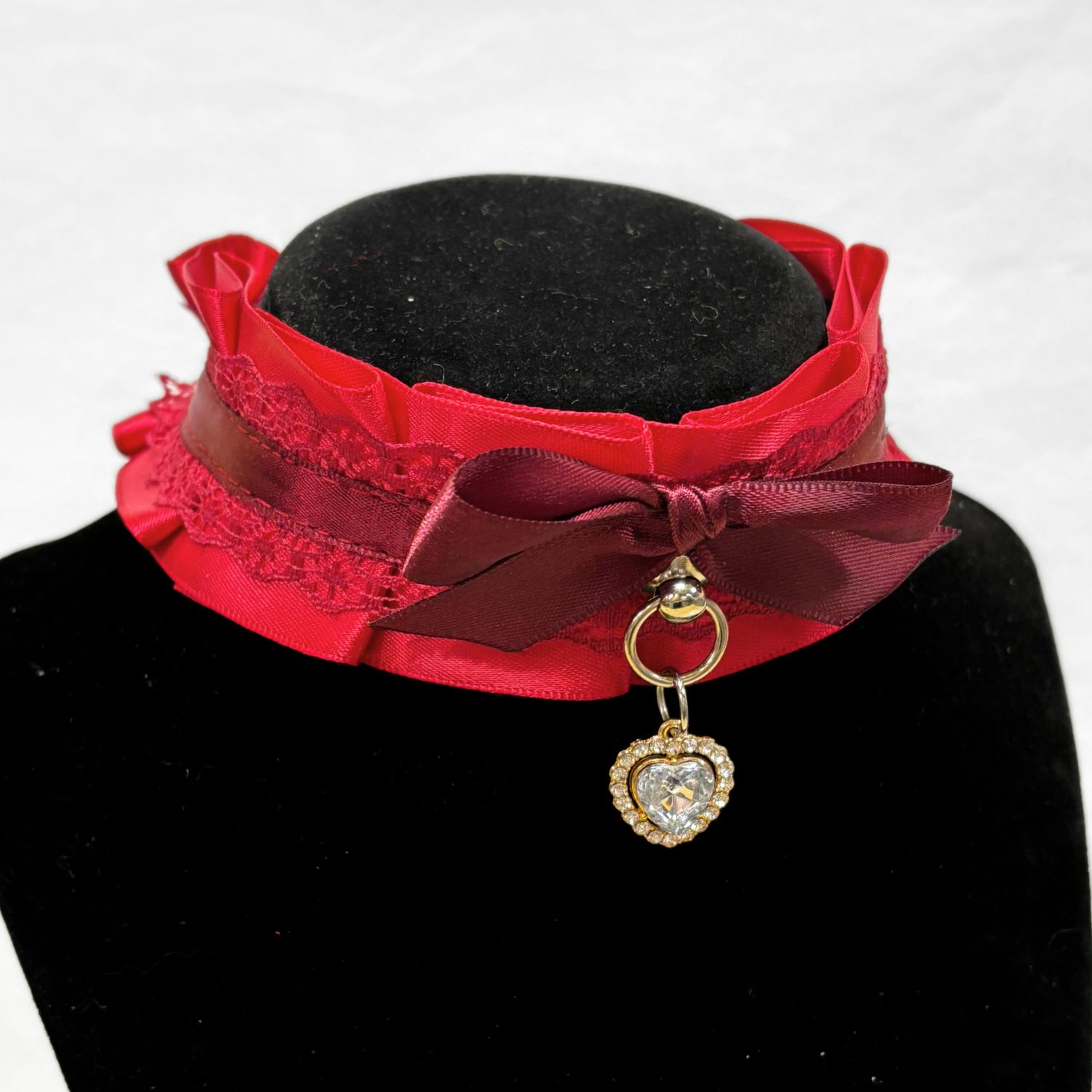 Red Crystal Heart Collar
