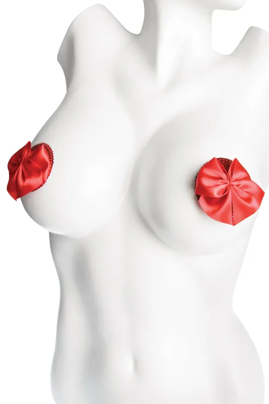 1748 Satin Bow Pasties Red O/S