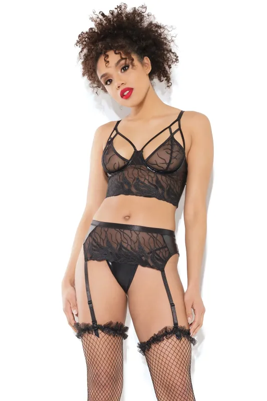 21223 Bra Garter Belt &amp; G String