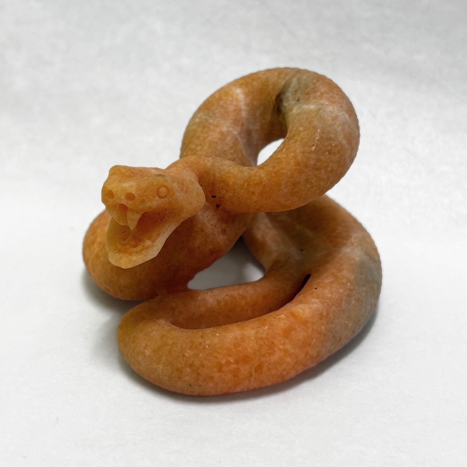 Yellow Jade Snake Carving