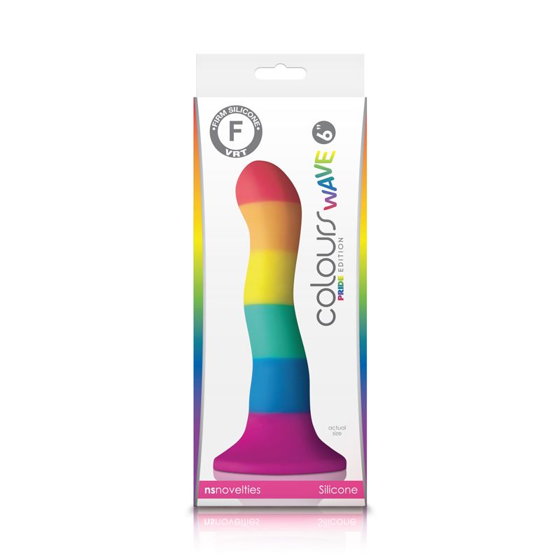 NSN0408 6&quot; Wave Dildo, Color: Rainbow