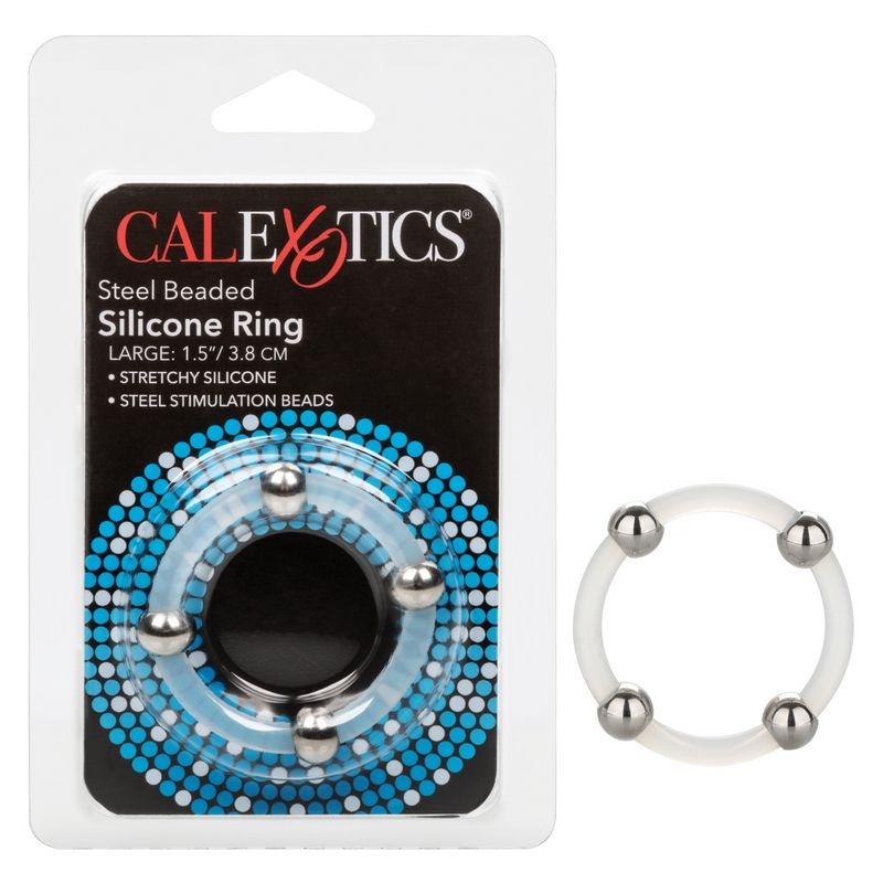 SE1437 Steel Beaded Silicone Ring