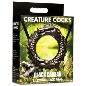 XR-AH297 Creature Cock Black Caiman Silicone Cock Ring