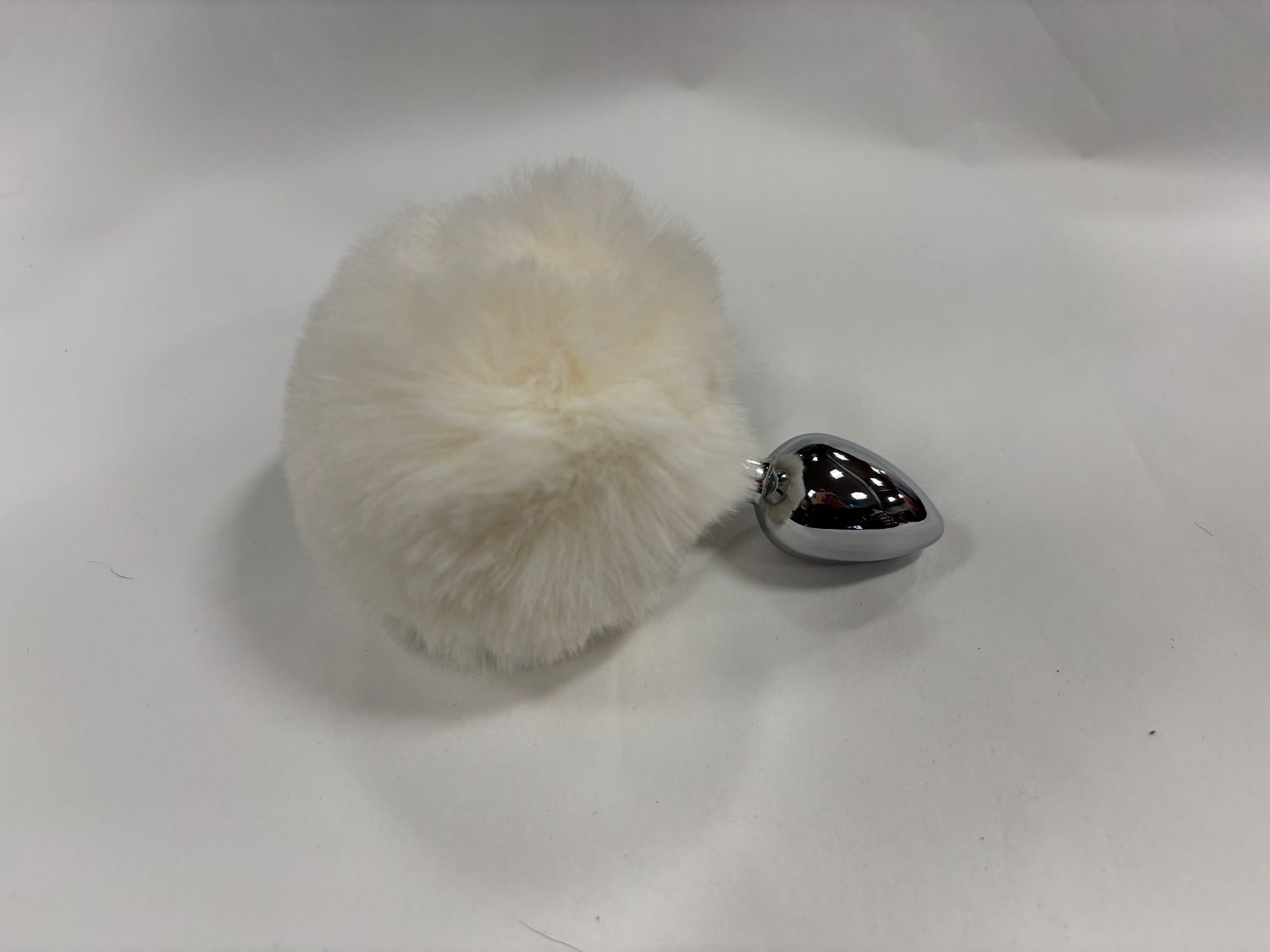 PL-FF-177 Fox Bunny Tail White S Silicone