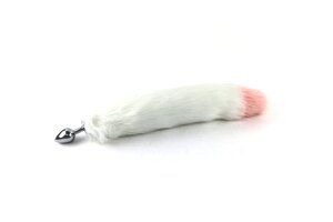 FFT 16-18&quot; Faux Tail White/Pink L SIlicone
