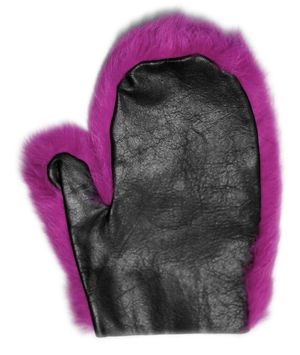 MT-3R Rabbit Leather Mitt Fuchsia