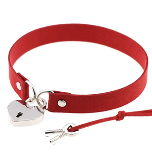 SC-19 Collar W/ Heart Lock Red