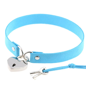 SC-25 Collar W/ Heart Lock Light Blue