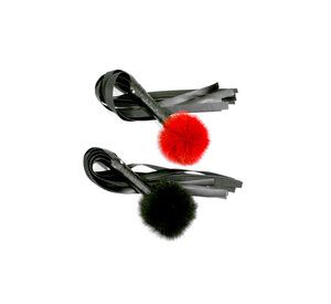 Puff Top Fox Fur Leather Flogger