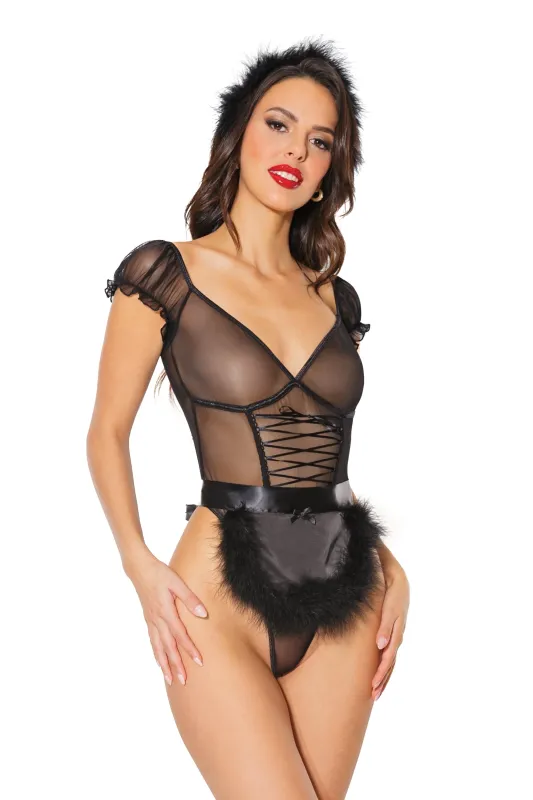 23326 Teddy w/Apron Black O/S