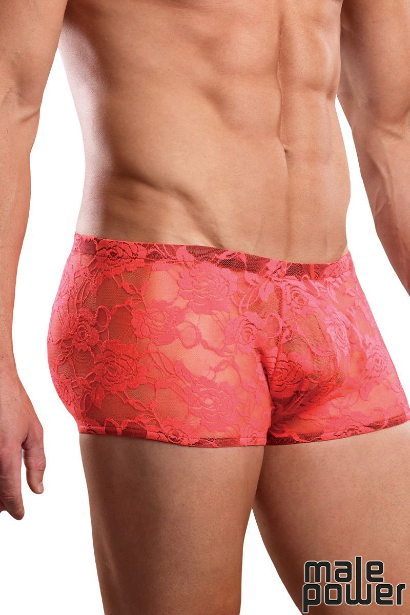 145-194 Lace Short, Color: Coral, Size: Small