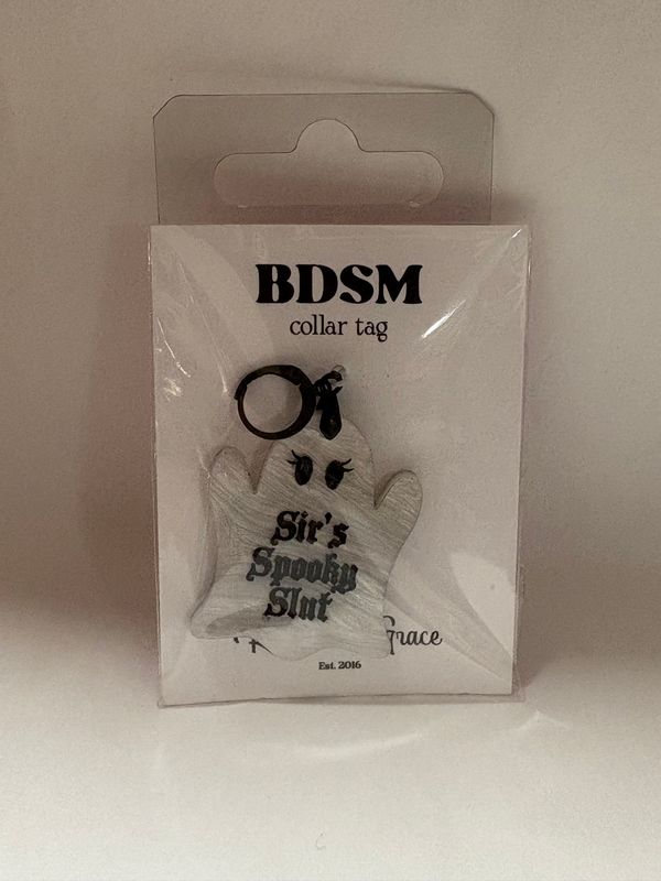 White Ghost Collar Tag