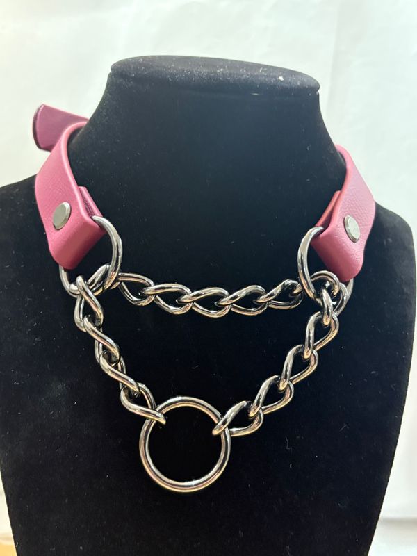 Biothane 3/4in Collar Burgundy/Black Round