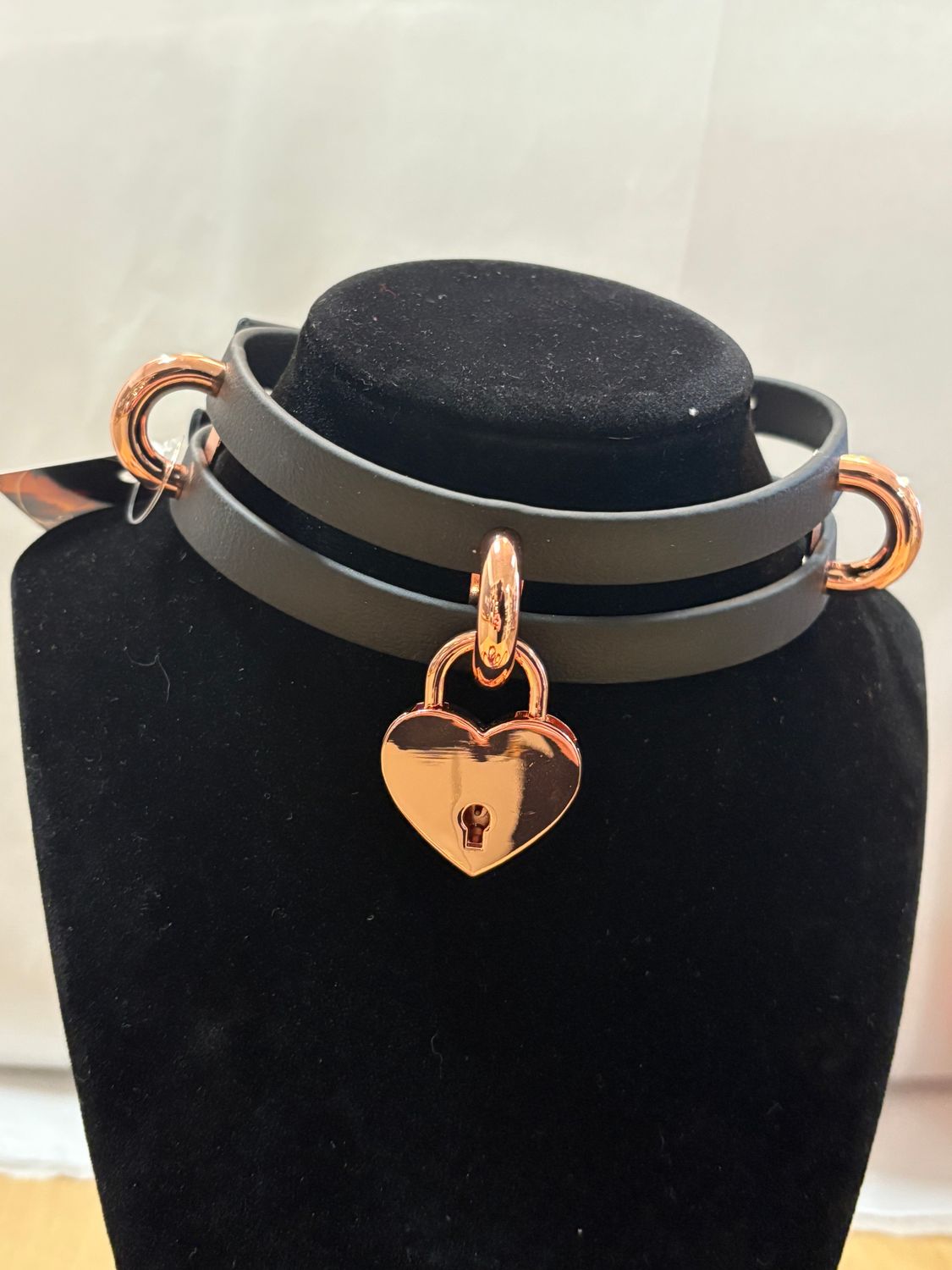 Biothane Double Collar Black/Rose Gold Lock