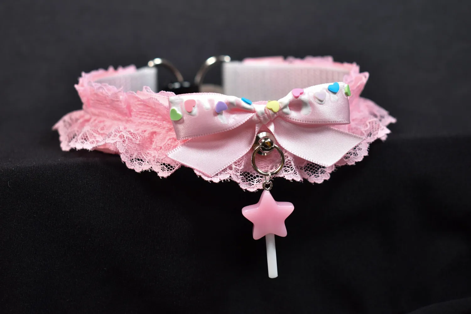 Lace Choker , Color: Pink Candles