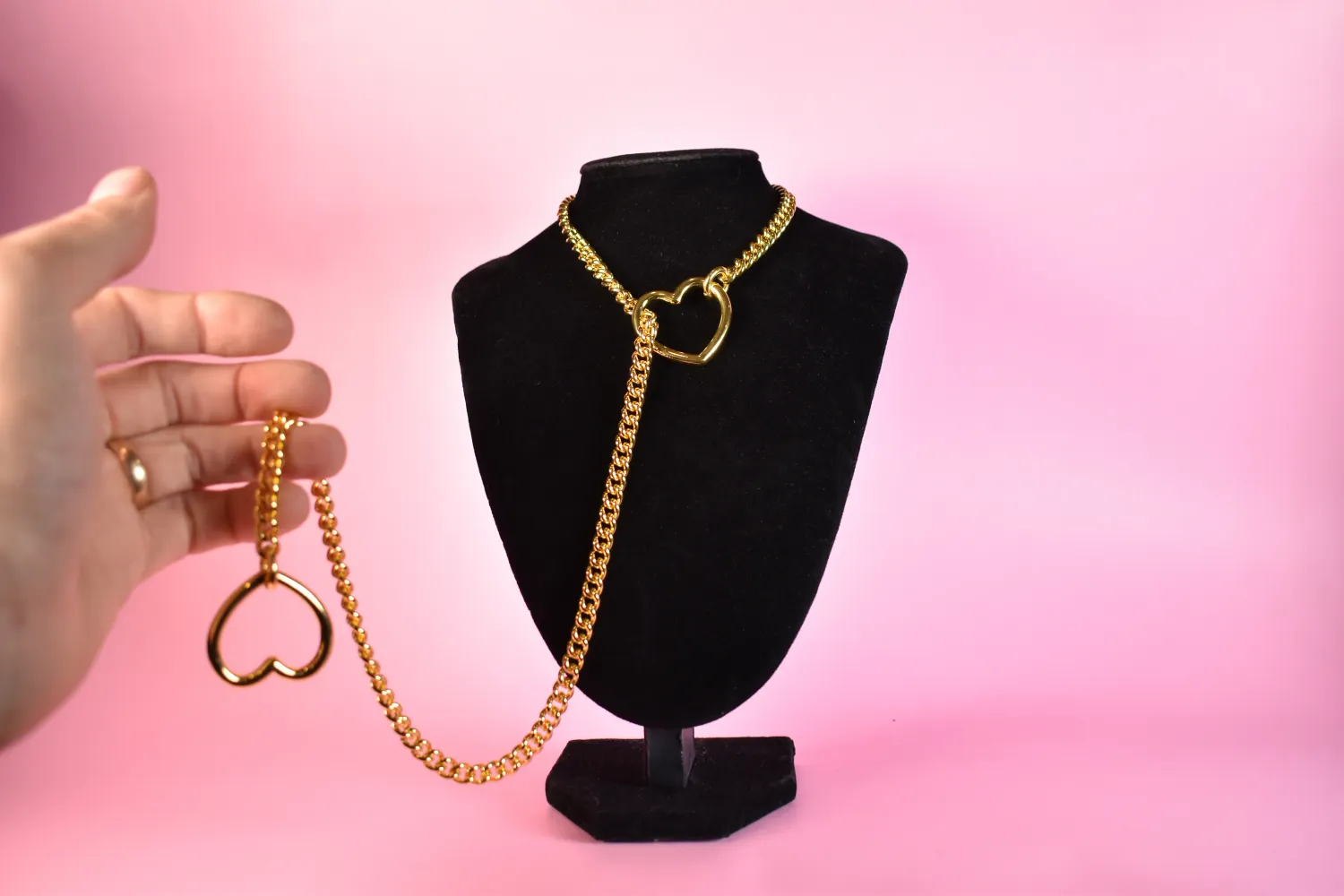 Long Slip Chain Gold Heart