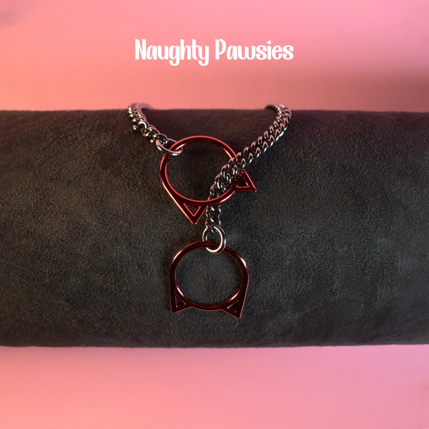 Short Slip Chain Black/Red Kitty