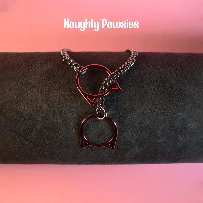 Short Slip Chain Black/Red Kitty