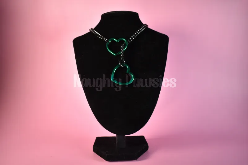 Short Slip Chain Black/Green Heart