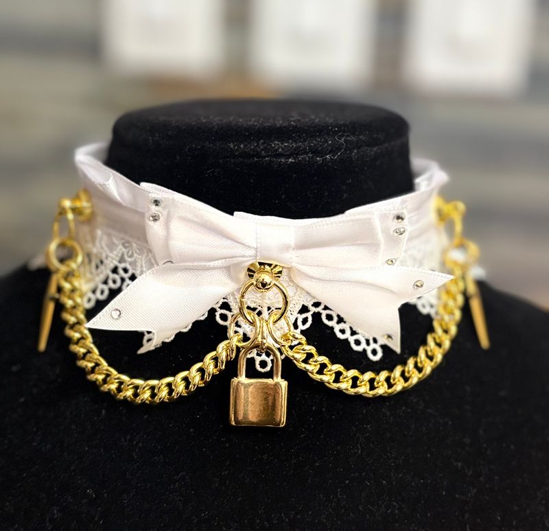 Tie Up Lace Bridal Collar Gold
