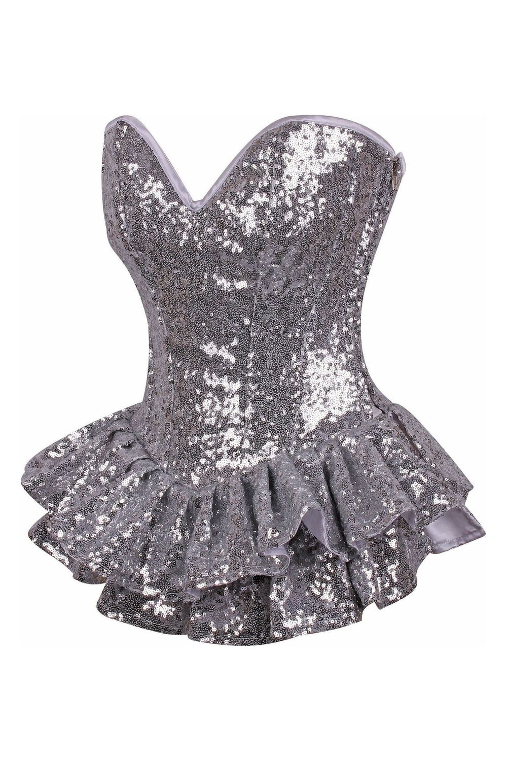 TD858 Sequin Mini Corset Dress