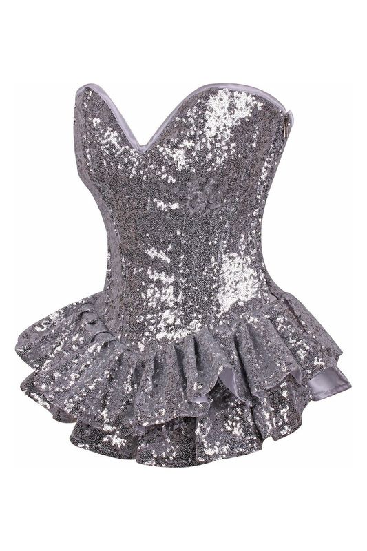TD858 Sequin Mini Corset Dress