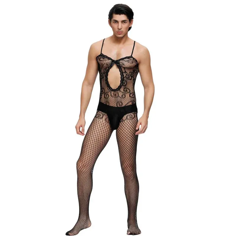 OY-MP159-1 Male. Stocking w/ Keyhole Black O/S