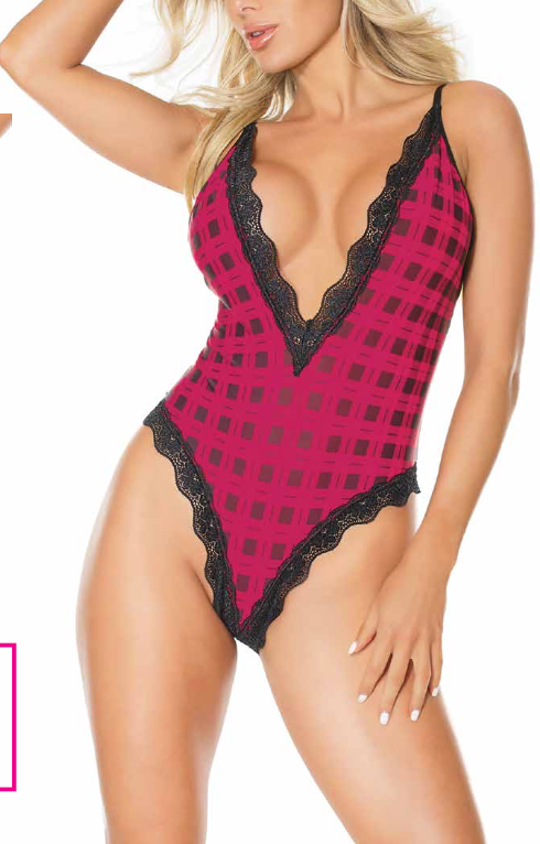 20320-PNK Plaid Teddy