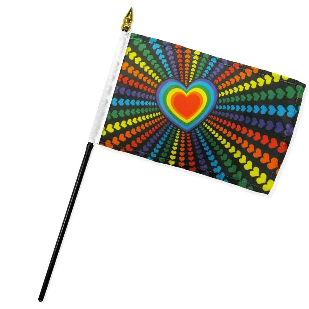 DFRL Rainbow Love 4&quot;x6&quot; Stick Flag