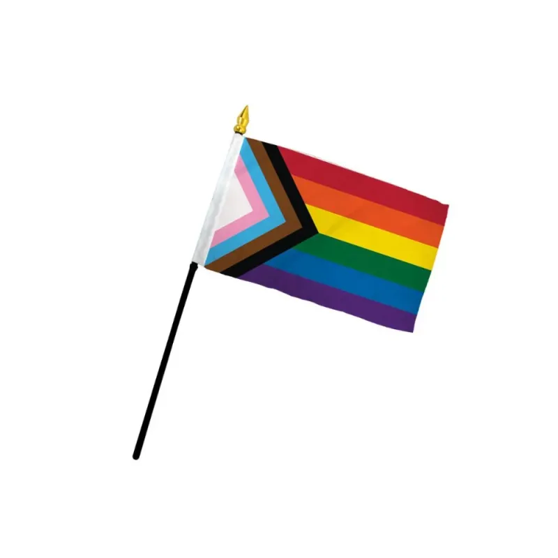 DFPROGRESS Progress Pride 4&quot;x6&quot; Stick Flag