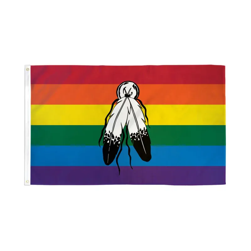 RF071 Two Spirit Rainbow Flag 3&#39;x5&#39;