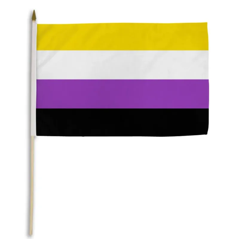 STINONBINARY NON-BINARY 12&quot;x18&quot; Stick Flag