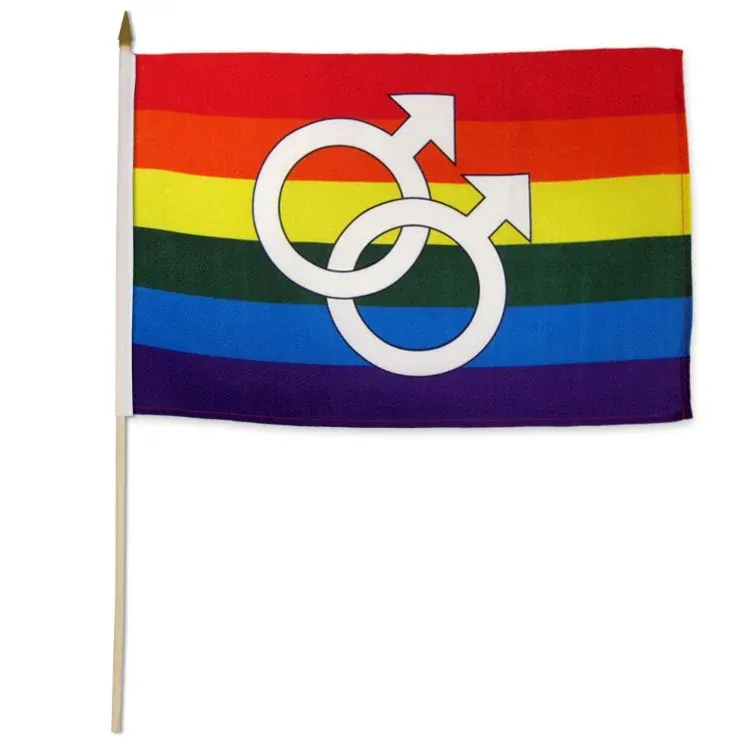 RFSTMARS Rainbow Double Mars 12&quot;x18&quot; Stick Flag