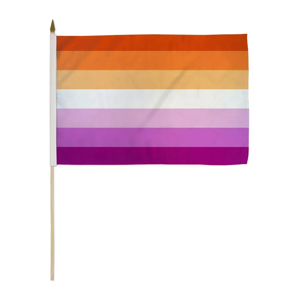 STILESBIANSUNSET Lesbian Sunset 12&quot;x18&quot; Stick Flag