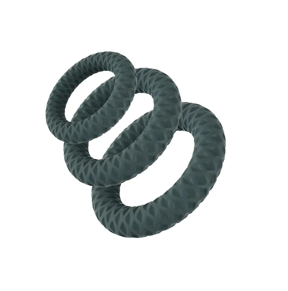 AF-010 ONYX Silicone 3 Ring Set