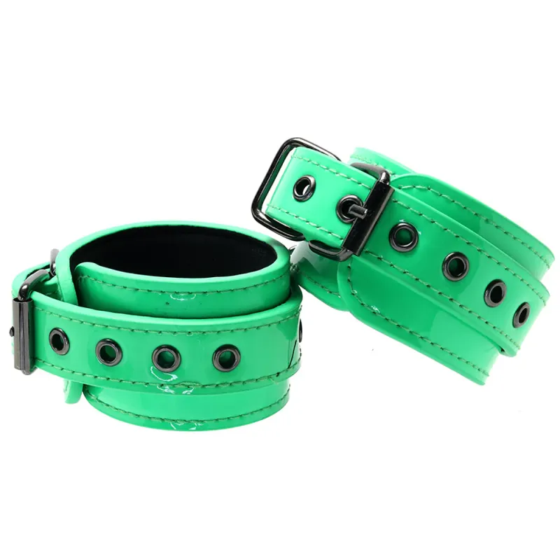 ZZNSN-1310-38 Electra Play Things Ankle Cuffs Neon Green