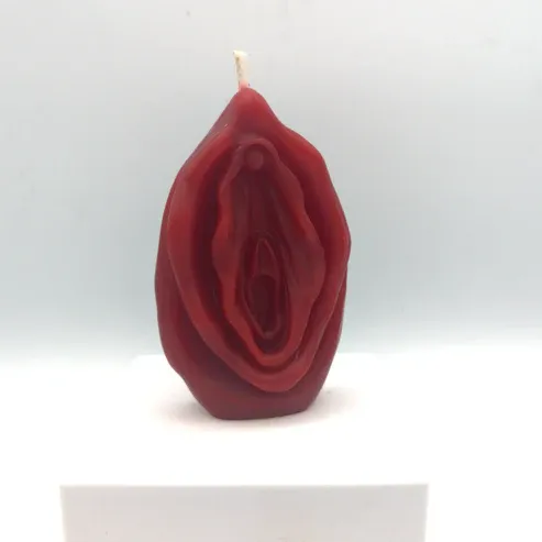 Flaming Vulva Candle, Color: Red
