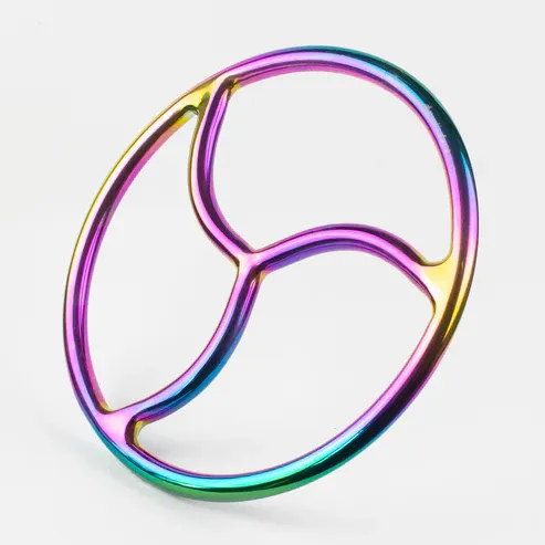 Steel Triskele Ring 9in Rainbow