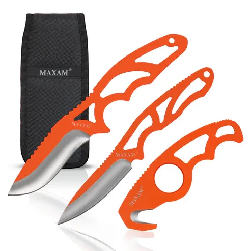 Maxam 3pc Rope Knife Set Orange