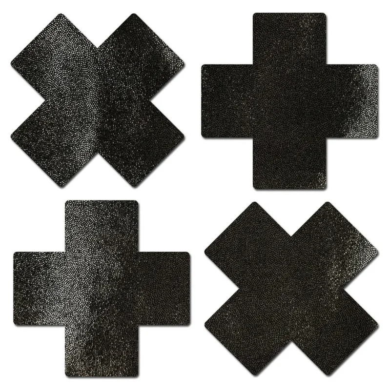 PTPET 2pc Black Glitter Pasties