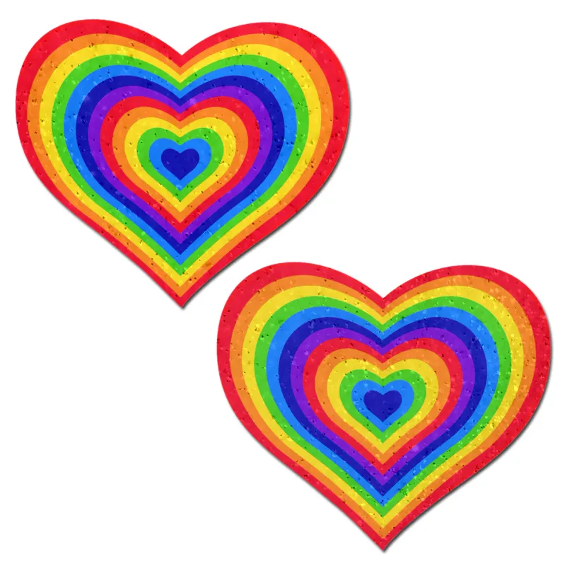 PTHRT Rainbow Velvet Heart Pasties